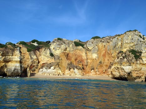 Picturesque Algarve coast between Lagos and the Cap Vincent