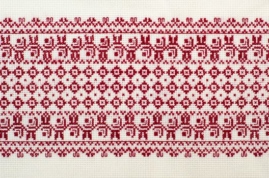 embroidered good by cross-stitch pattern. ukrainian ethnic ornament