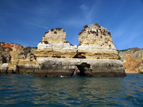 Picturesque Algarve coast between Lagos and the Cap Vincent