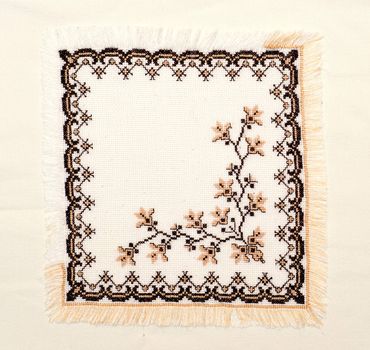 embroidered good by cross-stitch pattern. ukrainian ethnic ornament