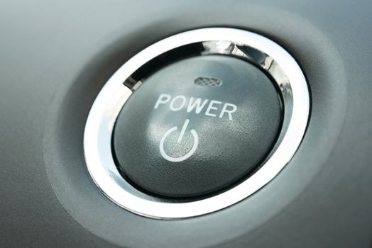 Power button in a  contemporary hybrid car