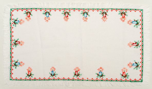 embroidered good by cross-stitch pattern. ukrainian ethnic ornament