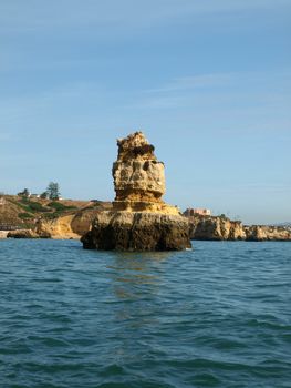 Picturesque Algarve coast between Lagos and the Cap Vincent