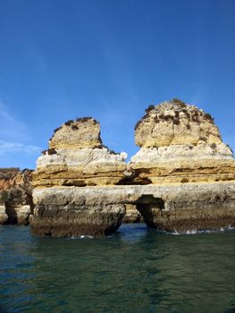 Picturesque Algarve coast between Lagos and the Cap Vincent