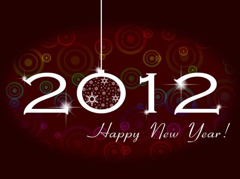 2012 Happy New Year greeting card or background.