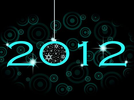 2012 Happy New Year greeting card or background.