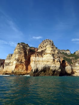 Picturesque Algarve coast between Lagos and the Cap Vincent