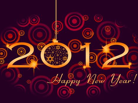 2012 Happy New Year greeting card or background.