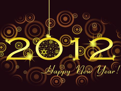 2012 Happy New Year greeting card or background.