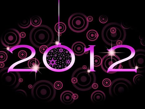 2012 Happy New Year greeting card or background.
