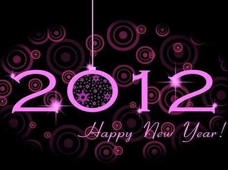 2012 Happy New Year greeting card or background.