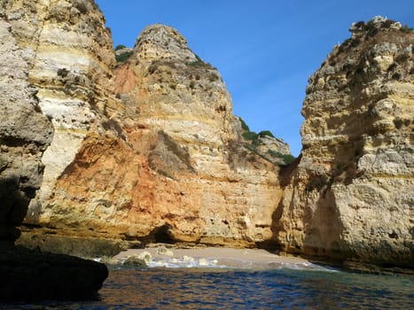 Picturesque Algarve coast between Lagos and the Cap Vincent
