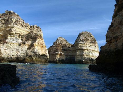 Picturesque Algarve coast between Lagos and the Cap Vincent