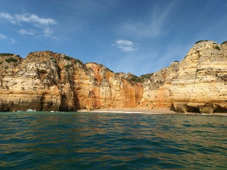 Picturesque Algarve coast between Lagos and the Cap Vincent