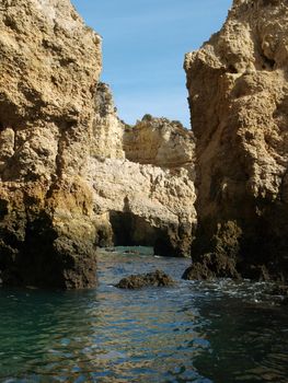 Picturesque Algarve coast between Lagos and the Cap Vincent