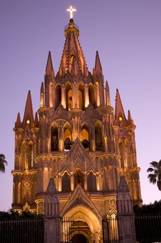 Night Lights Parroquia Archangel Church, San Miguel de Allende, Mexico