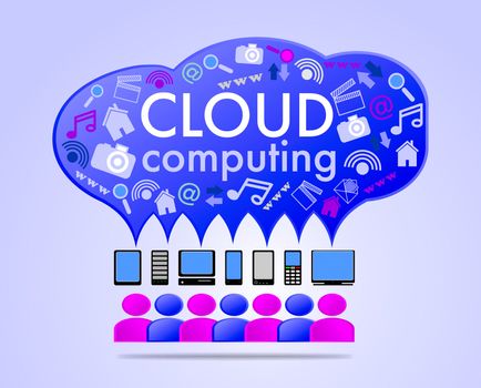 Cloud computing concept illustration