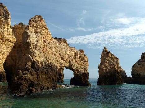 Picturesque Algarve coast between Lagos and the Cap Vincent