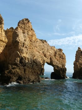 Picturesque Algarve coast between Lagos and the Cap Vincent