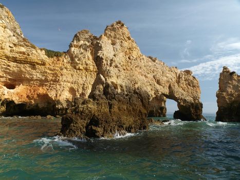Picturesque Algarve coast between Lagos and the Cap Vincent