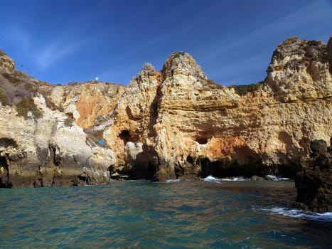 Picturesque Algarve coast between Lagos and the Cap Vincent