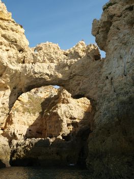 Picturesque Algarve coast between Lagos and the Cap Vincent