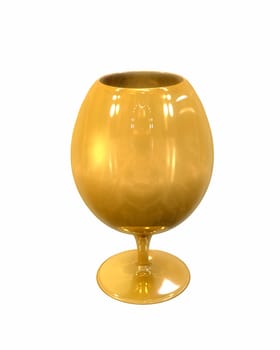 Golden cup isolated on the white background