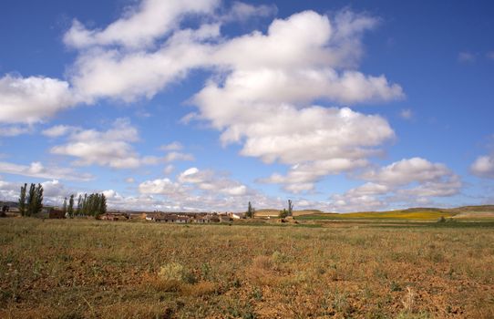 View of Spanish countryside in the summer