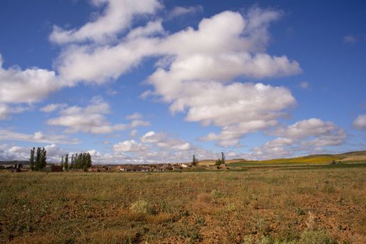 View of Spanish countryside in the summer