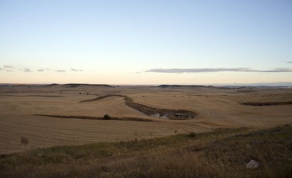 View of Spanish countryside in the summer