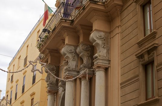 Columns of a historic building, Trapani - Sicily