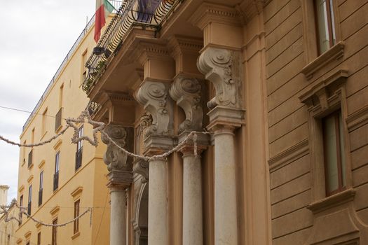 Columns of a historic building, Trapani - Sicily