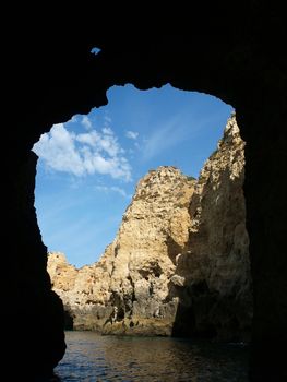 Picturesque Algarve coast between Lagos and the Cap Vincent
