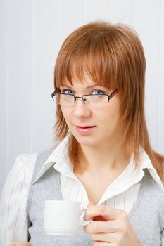Portrait of an attractive young business woman in office