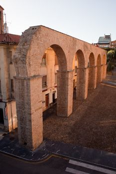 View of Los Pilares Aqueduct of Oviedo, Asturias - Spain