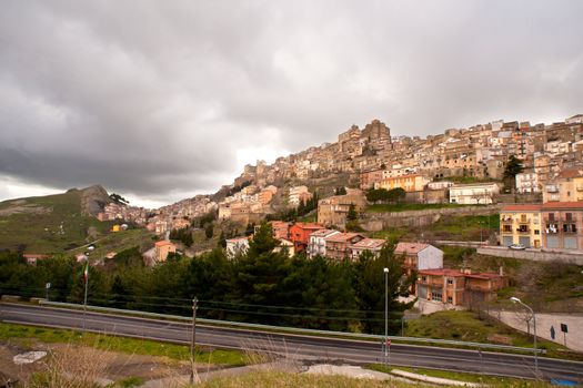 View of Troina, little city in Sicily - Italy