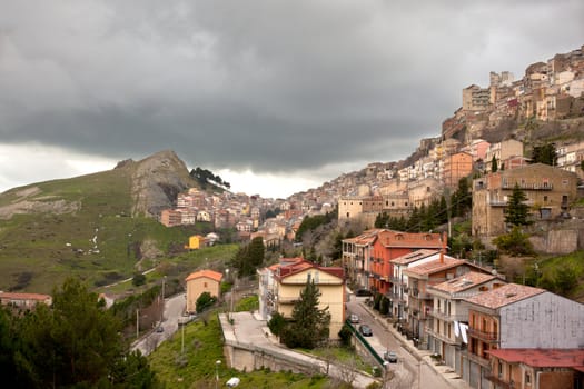 View of Troina, little city in Sicily - Italy