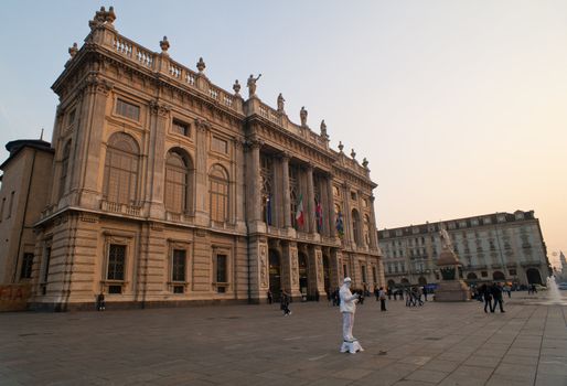 View of Palazzo Madama in Turin, Italy