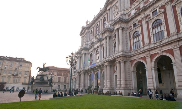 View of Palazzo Carignano, Turin in Italy