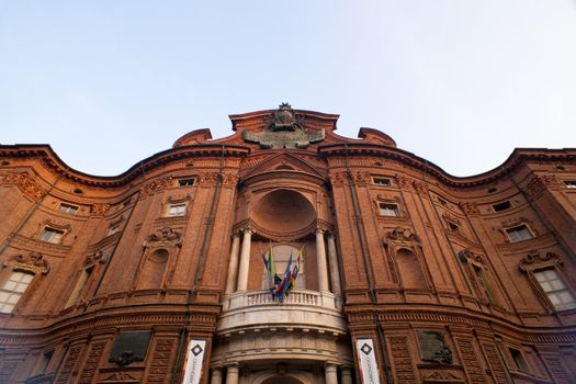 Detail of Palazzo carignano in turin, Italy