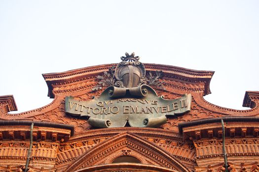 Detail of Palazzo carignano in turin, Italy