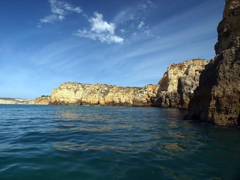 Picturesque Algarve coast between Lagos and the Cap Vincent