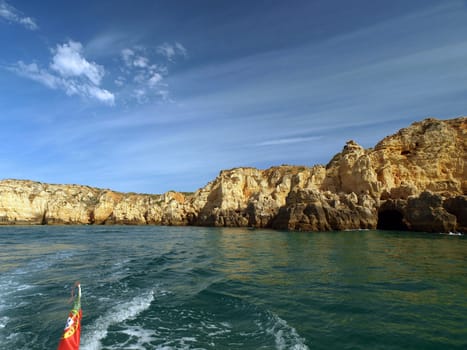 Picturesque Algarve coast between Lagos and the Cap Vincent