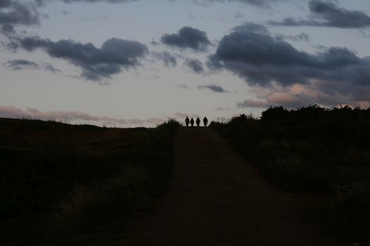 Pilgrims; Way of St. James in the summer