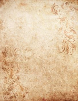 old grunge paper background with vintage victorian style