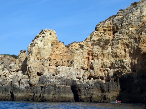 Picturesque Algarve coast between Lagos and the Cap Vincent