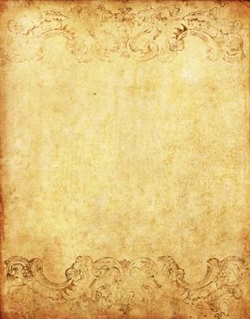 old grunge paper background with vintage victorian style