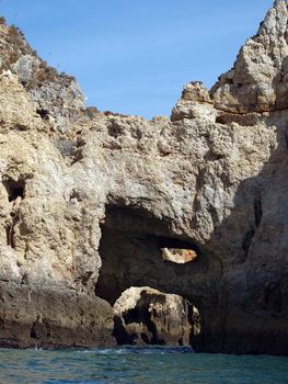 Picturesque Algarve coast between Lagos and the Cap Vincent