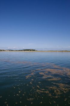 View of Polluted sea, in the Cantabrian sea