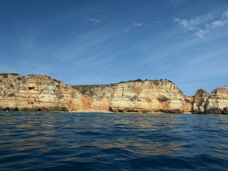 Picturesque Algarve coast between Lagos and the Cap Vincent